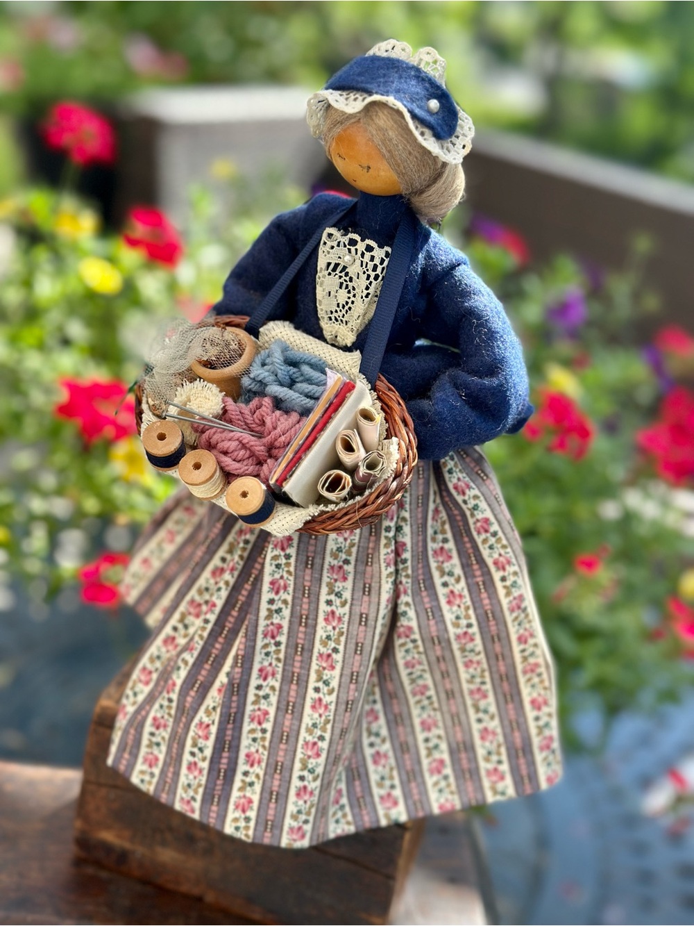 Pine Barrens E Krauss Primitive Sewing Doll Folk Art 11 inch Handmade